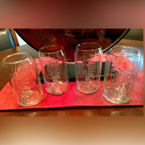 Coca-Cola Light Green Tinted Can Glass Set - Picture 1 of 4